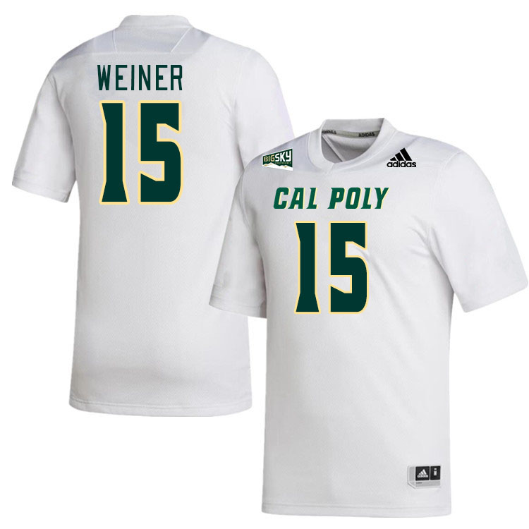 Men-Youth #15 Bryce Weiner Cal Poly Mustangs 2023 College Football Jerseys Stitched-White